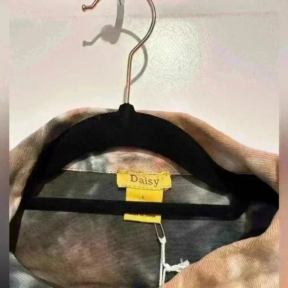 Sz. L Daisy Tye Dye Denim Crop Jacket - Picture 2 of 3